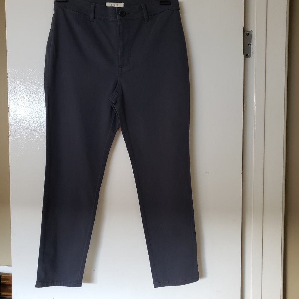 Loft Coastal Grey Monroe Chino Ankle Pant NWT Size 8 Petite
